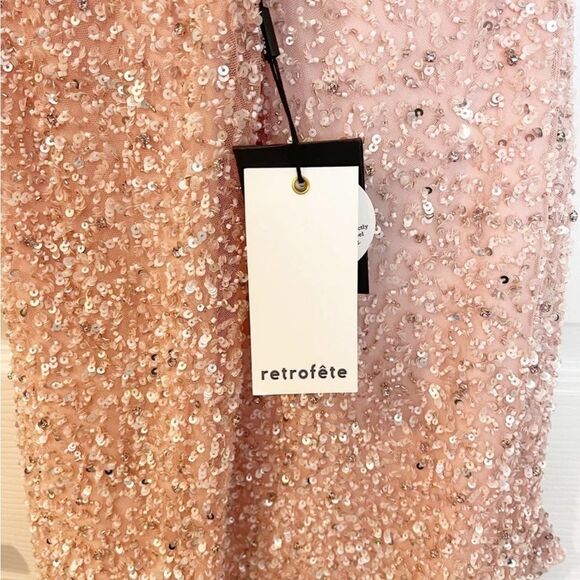 Retrofete Mich Embellished Party Celebrity Sequin Mini Dress Pink Size M NWT - Picture 11 of 13